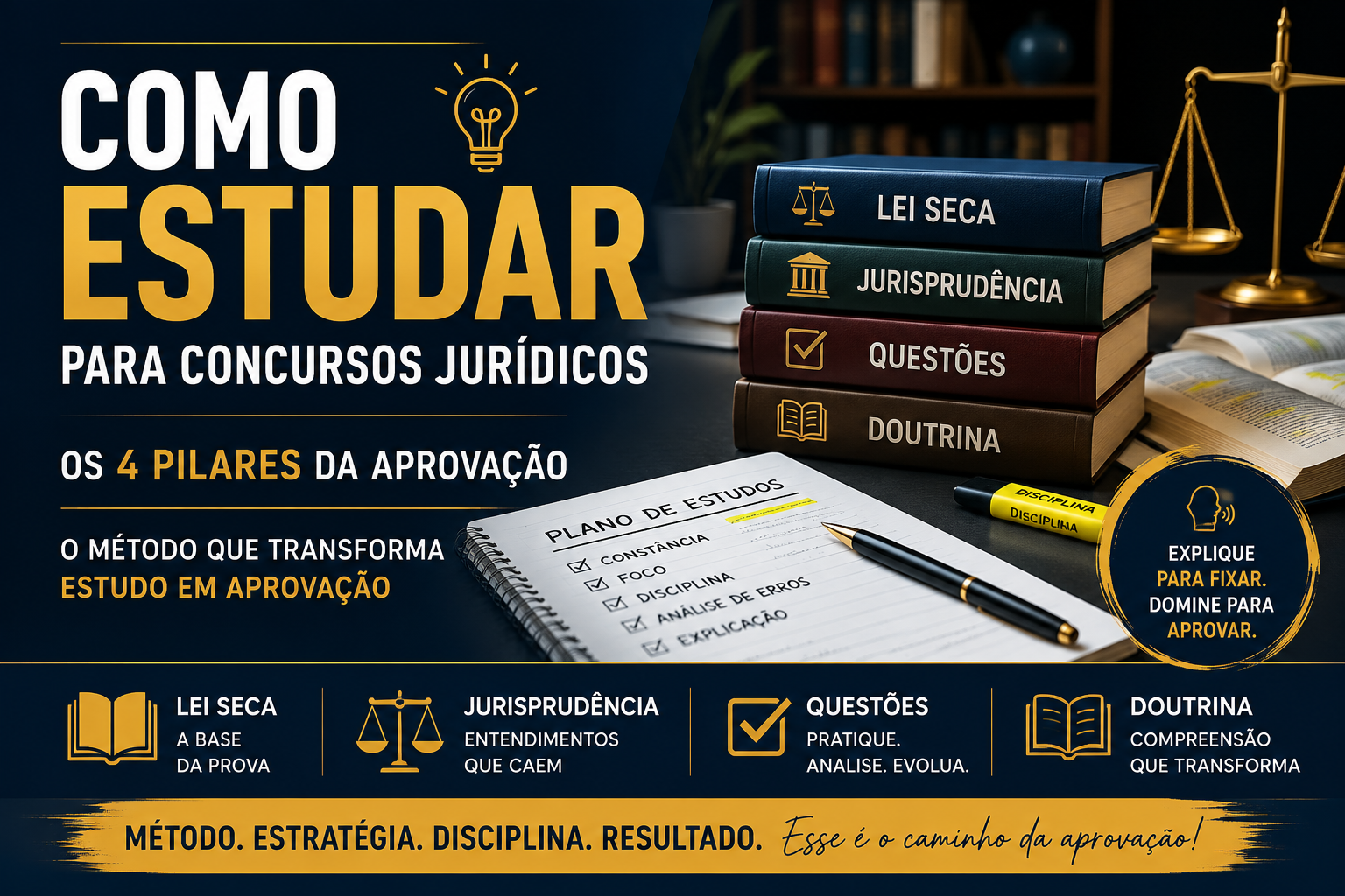 Como Estudar para Concursos Jurídicos: Os 4 Pilares da Aprovação